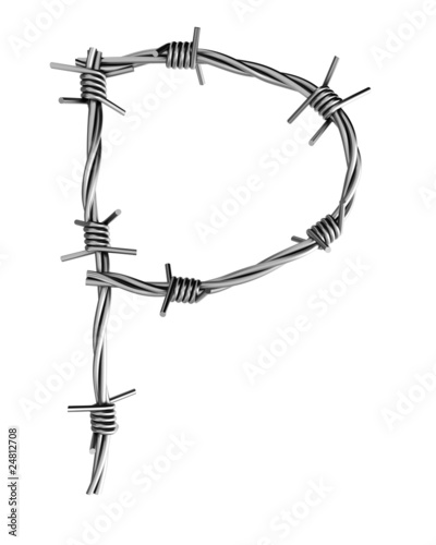Barbed wire alphabet  P