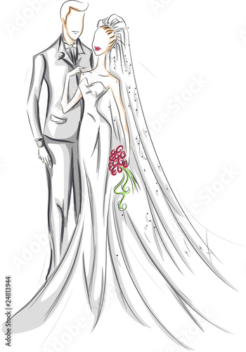 Bride And Groom Sketch