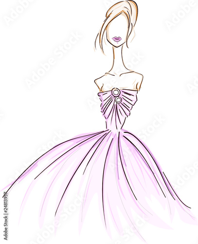 Girl In Gown Sketch