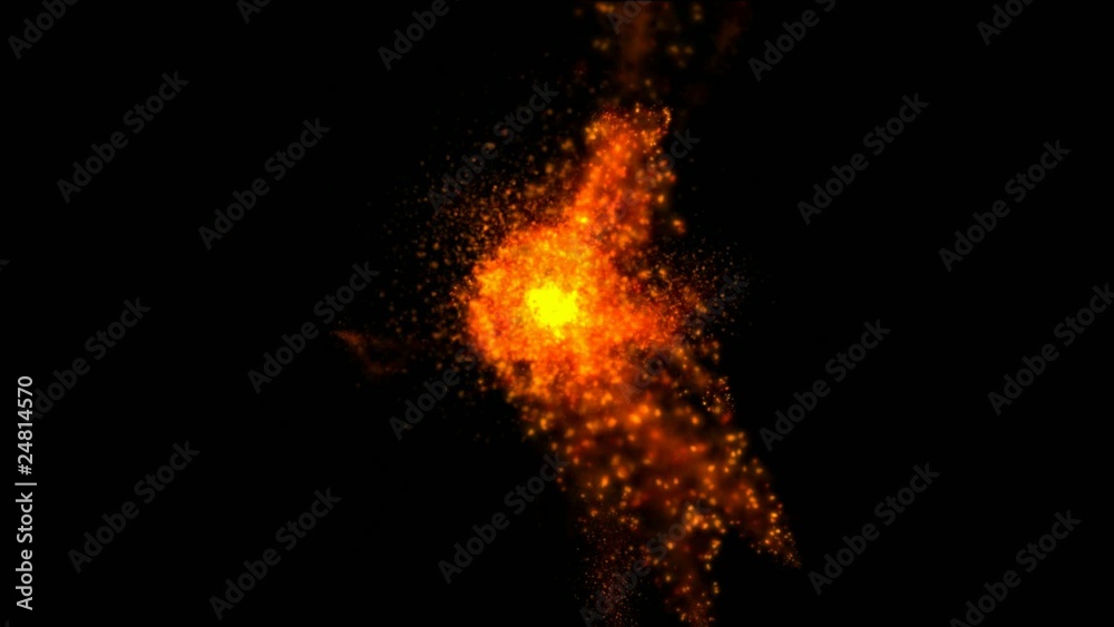 red particle and fire in the cosmos