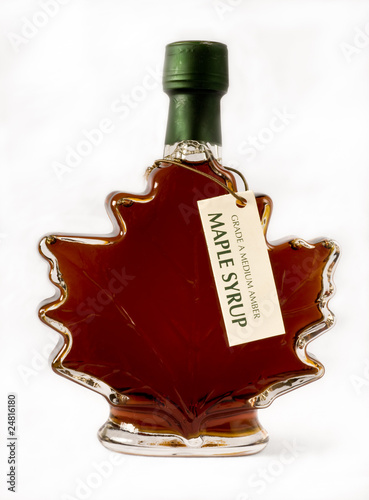 Maple syrup in maple shape bottle