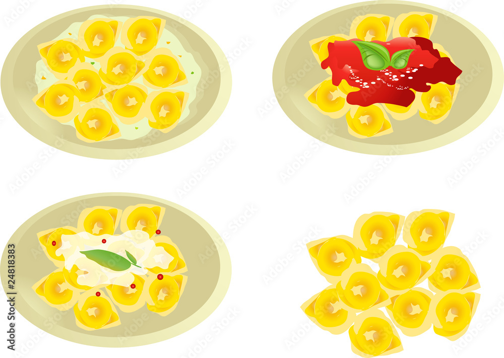 Tortellini, traditional pasta of Italian cuisine