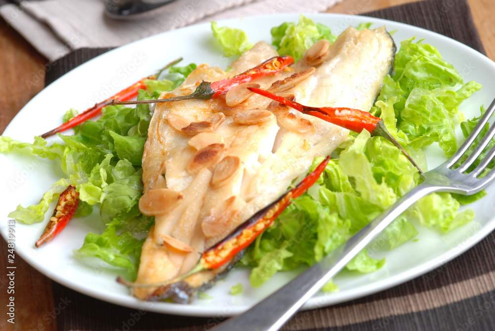 Steamed seabass with cabbage Steamed seabass with cabbage