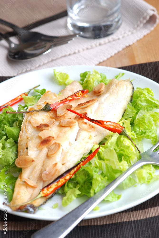 Steamed seabass with cabbage Steamed seabass with cabbage