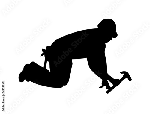 worker with hammer silhouette