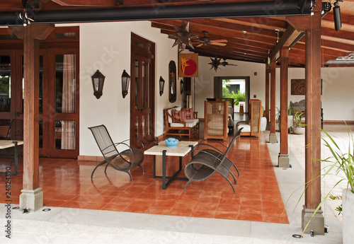 Resort patio in the tropics