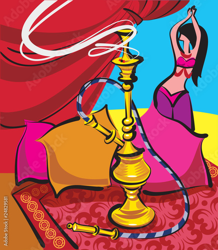 hookah and belly dancer