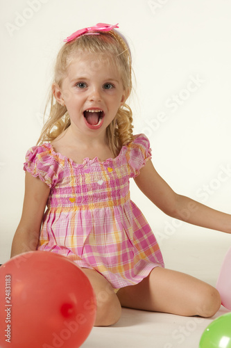 Girl with balloons