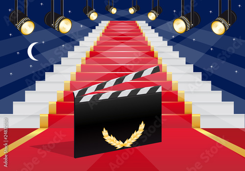 cinéma - escalier - tapis rouge - clap - réussite - succès - gloire - star - films