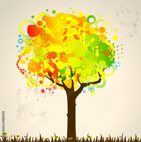 abstract colorful tree. Nature decoration.