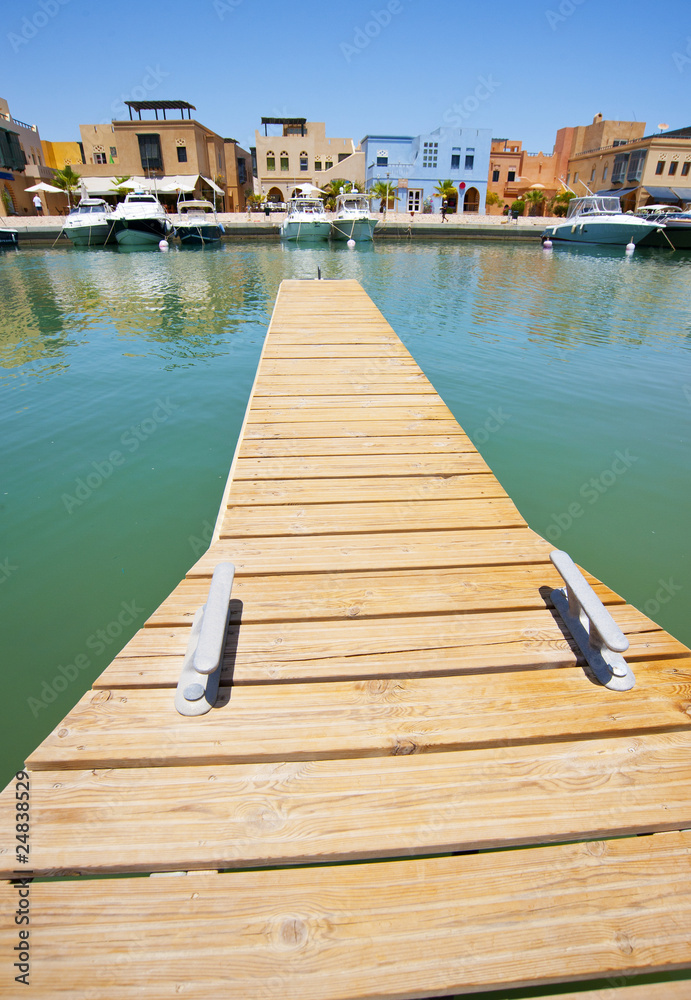 Small private jetty in a marina