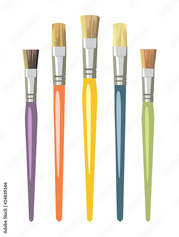 Naklejka premium Brush isolated over white background