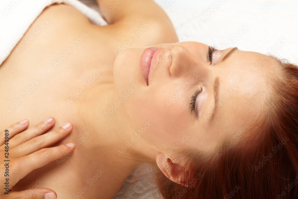Beautiful woman in spa center Beautiful woman in spa center