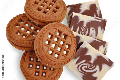 chocolate cookie and milk chocolate
