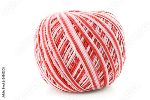red Wool ball isolated on white