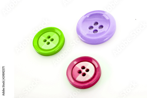 Three buttons isolated on white