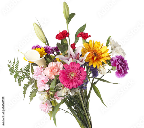 Photo Bouquet of flowers on white background