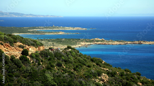 Sea in sunny day in Corsica in France