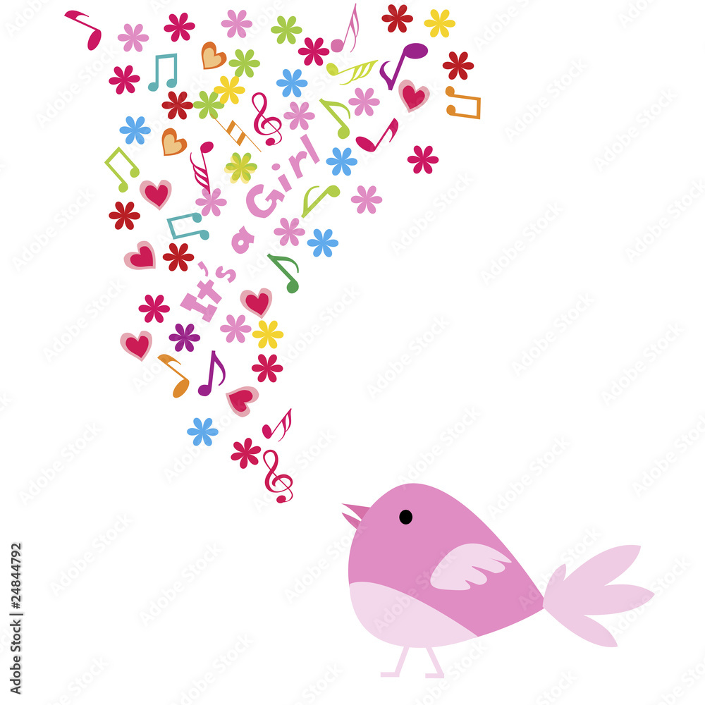 Baby girl announcement card Baby girl announcement card