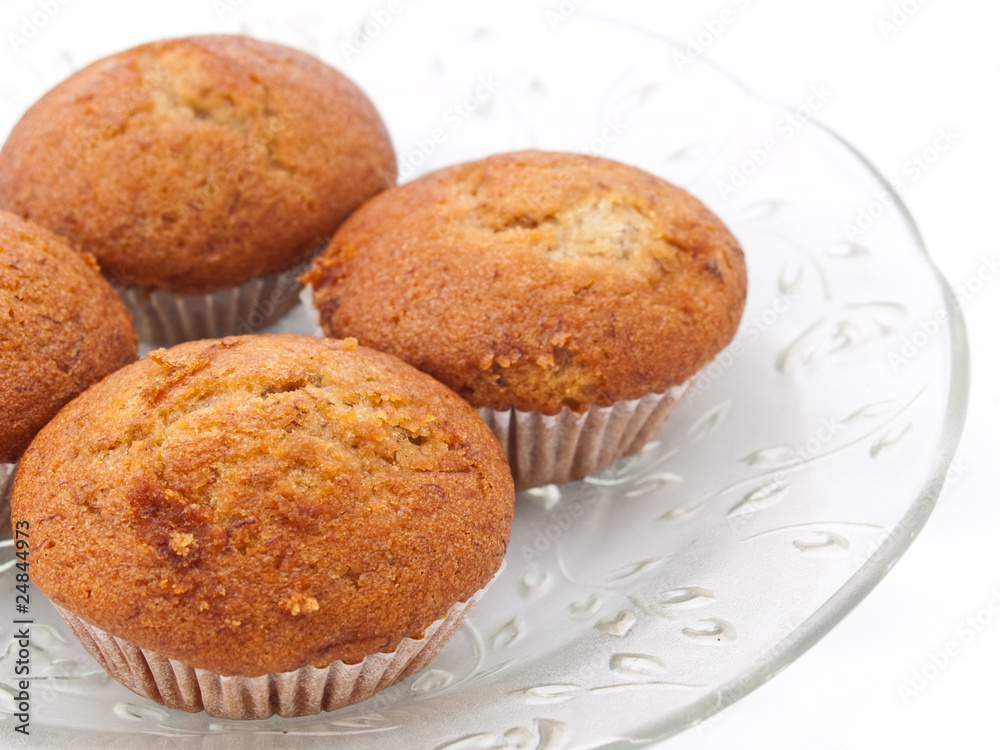 banana cup cake on White Background