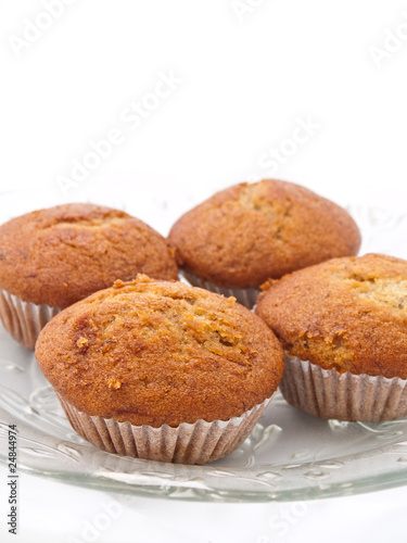 banana cup cake on White Background