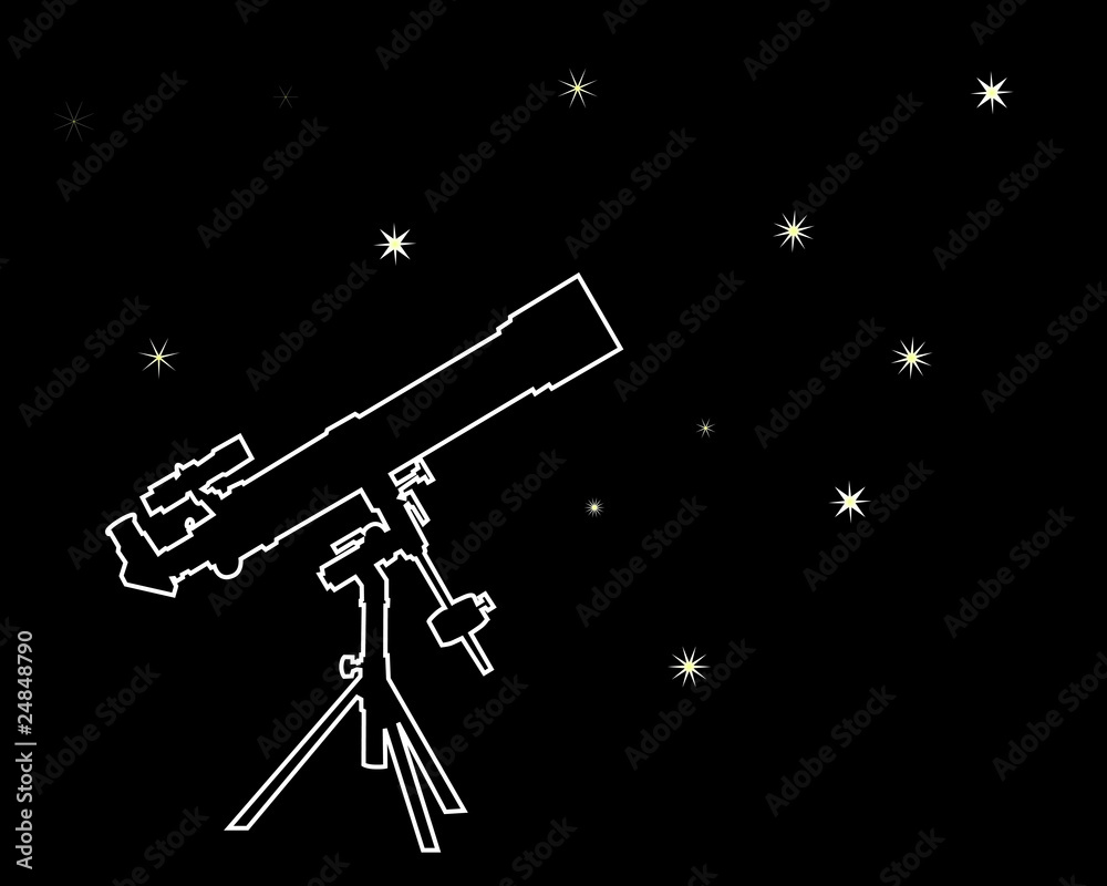 Silhouette of a telescope
