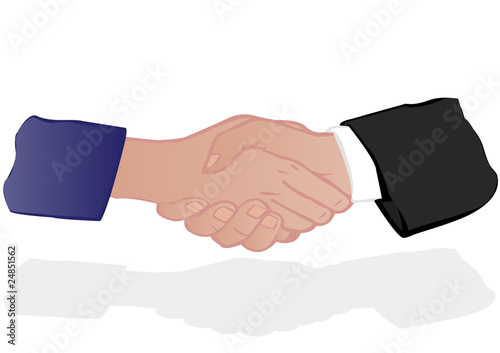 Vector illustration hand shake of partners of the man and the wo