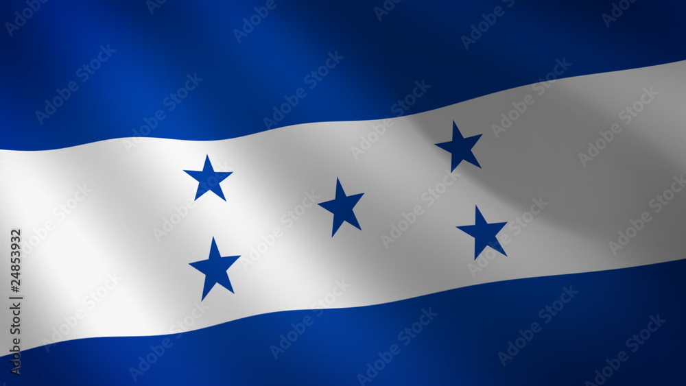 Bandera de Honduras ondulante al viento. Bucle continuo