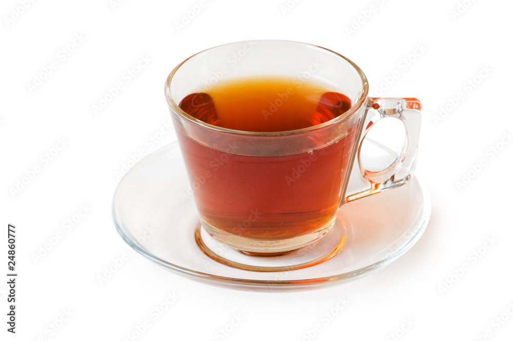 Cup of tea on the reflective surface Cup of tea on the reflective surface
