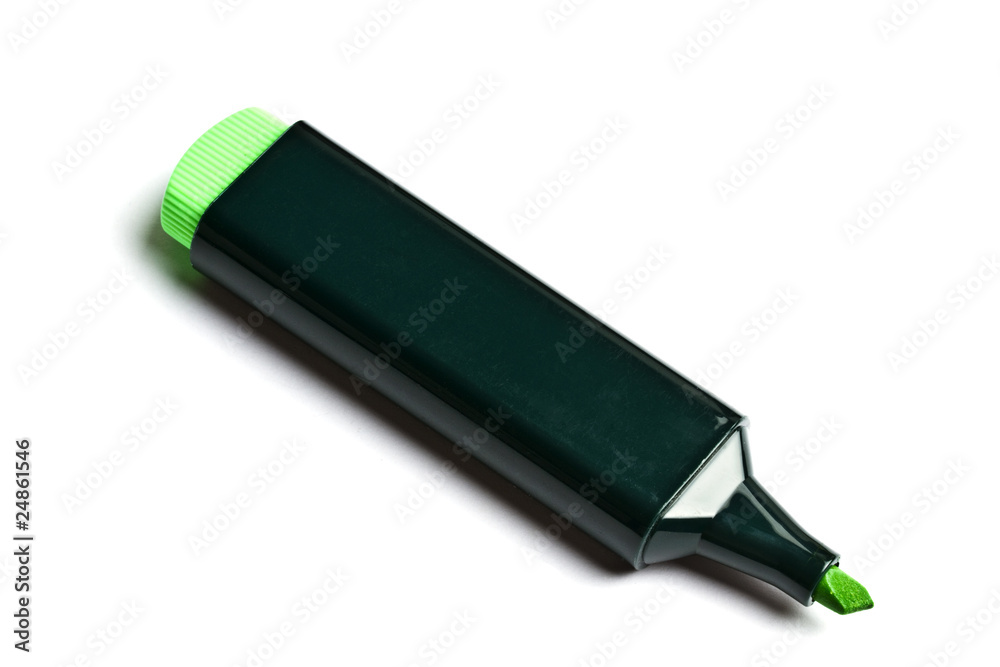 Green highlighter isolated on white Green highlighter isolated on white