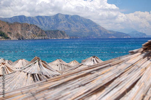 Parasole na plaży Jaz, Czarnogóra