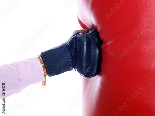 female punching a bag © Lucky Dragon USA