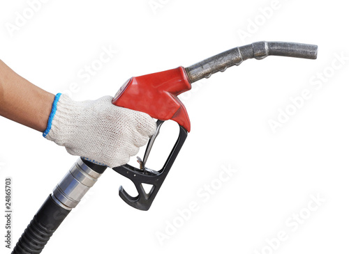 close up gas pump for refueling car on gas station