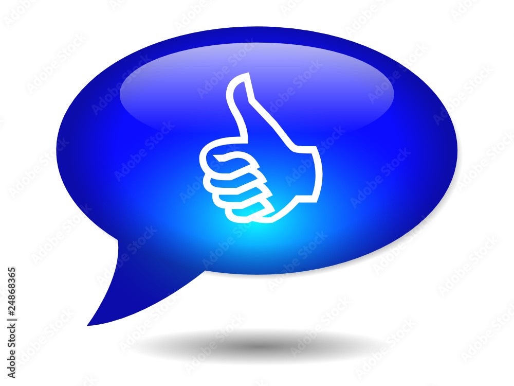 THUMBS UP Speech Bubble Icon (web button ok yes like positive) THUMBS UP Speech Bubble Icon (web button ok yes like positive)