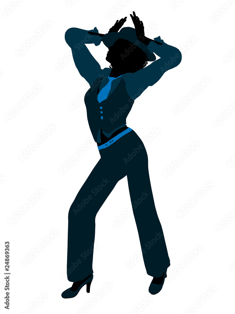 African American Female Jazz Dancer Silhouette