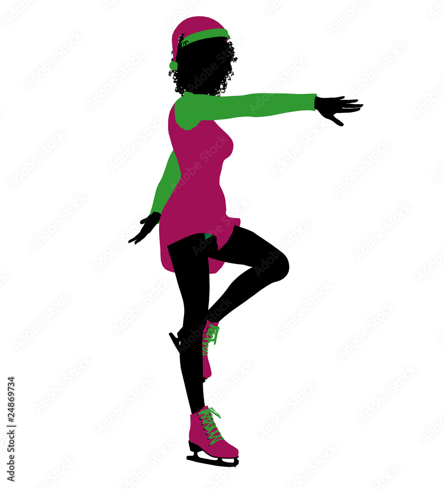 African American Christmas Elf Silhouette Illustration