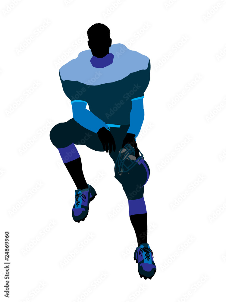 Male Football Player Illustration Silhouette Male Football Player Illustration Silhouette