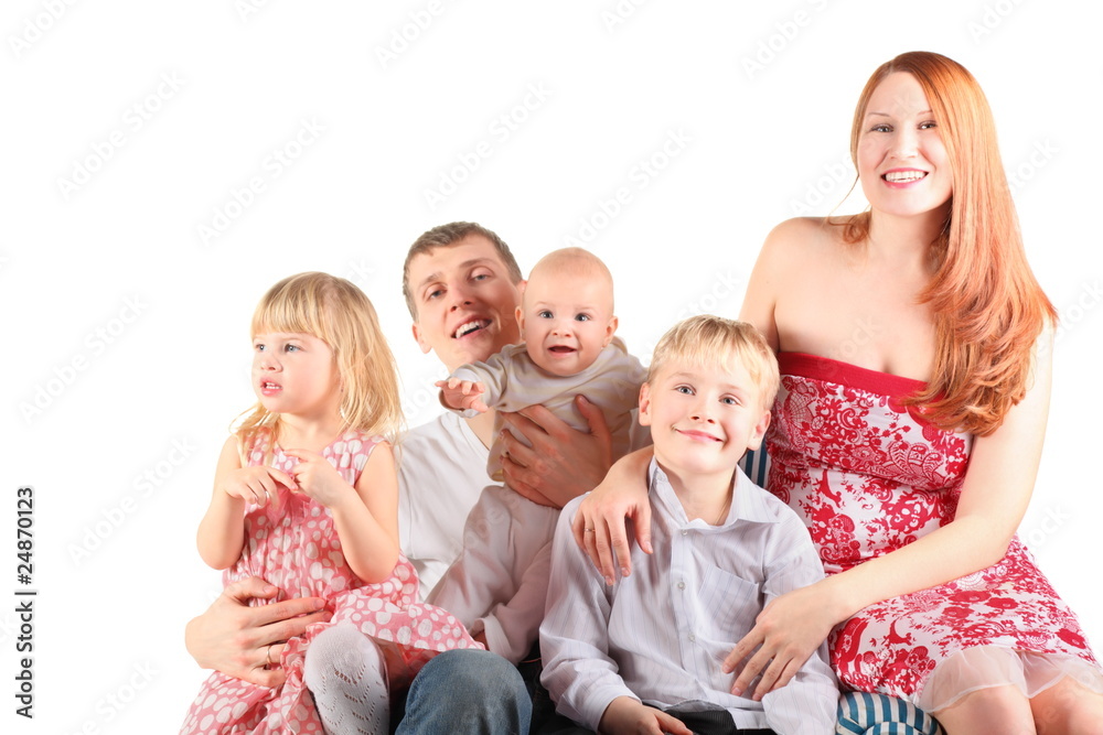 family is sitting on chair. man and woman is smiling. isolated. family is sitting on chair. man and woman is smiling. isolated.