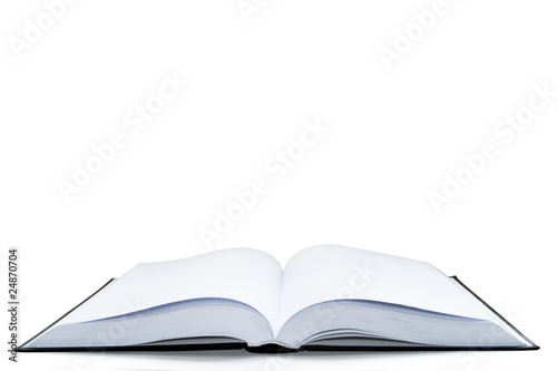 empty open book on a white background