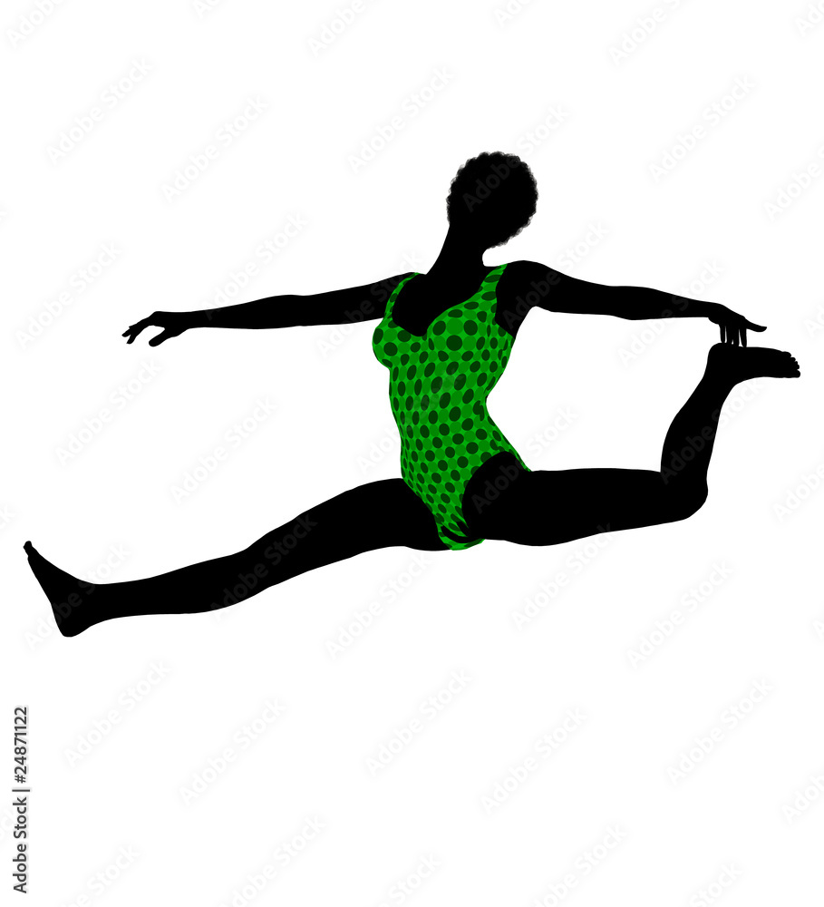 Female African American Yoga Illustration Silhouette Female African American Yoga Illustration Silhouette