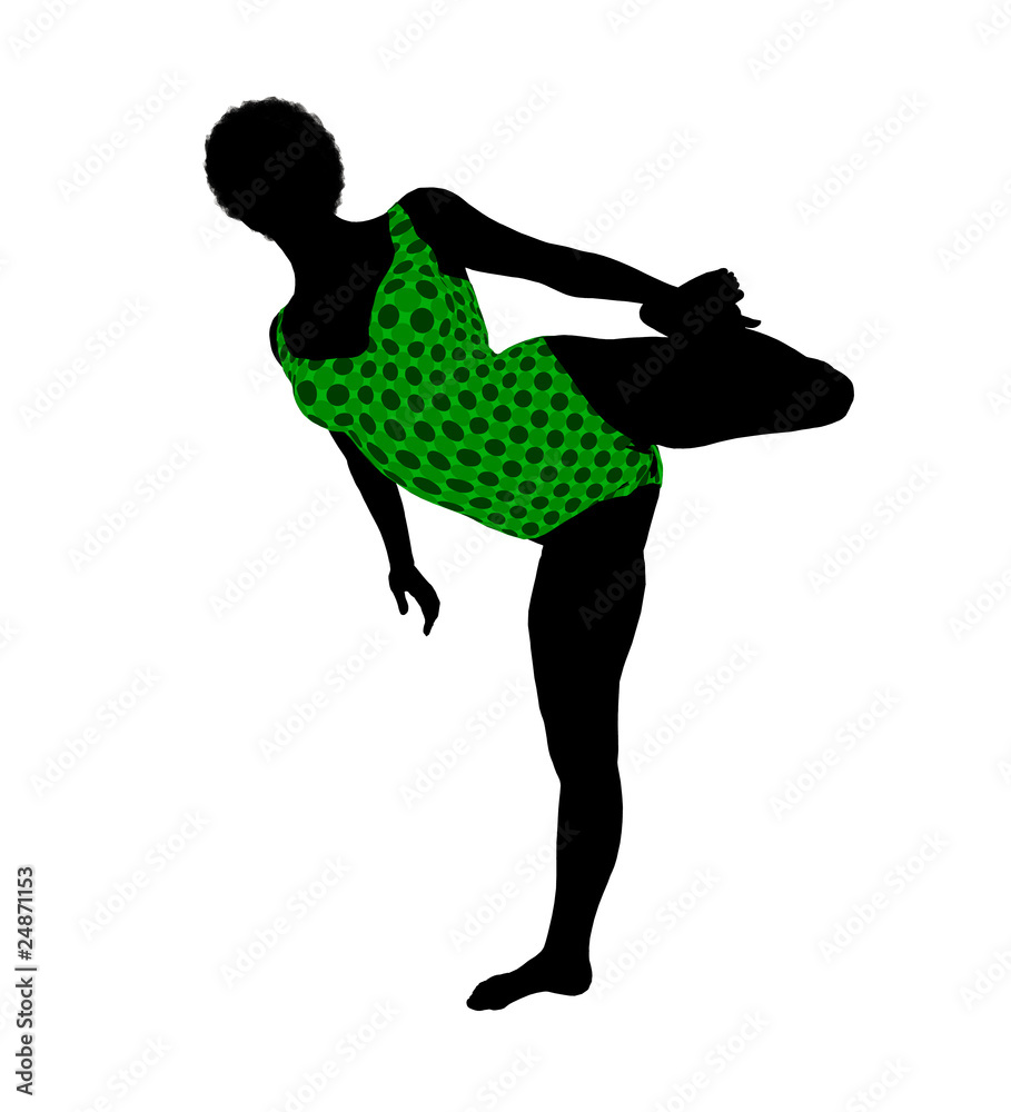 Female African American Yoga Illustration Silhouette Female African American Yoga Illustration Silhouette