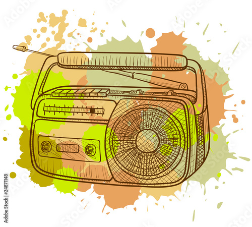 Grunge radio tape recorder