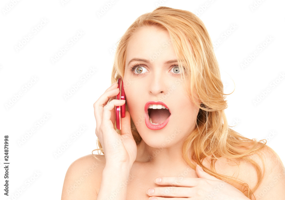 happy woman with cell phone happy woman with cell phone