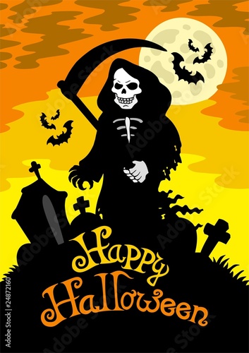 Halloween theme with grim reaper