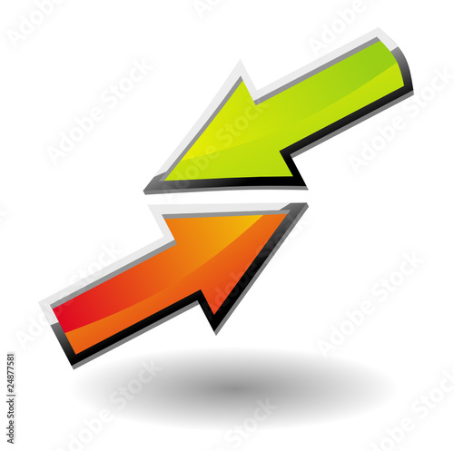 Modern shiny arrows icon, vector