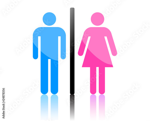 Colored male and female sign vector