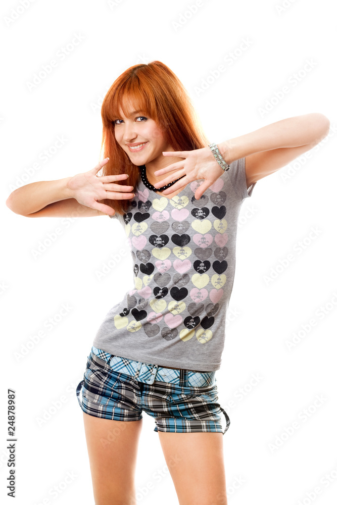 Portrait of smiling red-haired girl Portrait of smiling red-haired girl