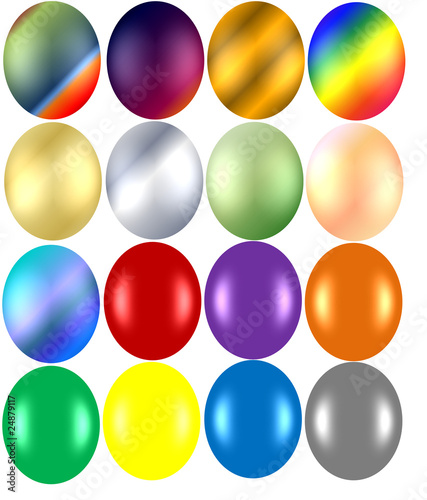 Ostereier bunt, gold, silbe...