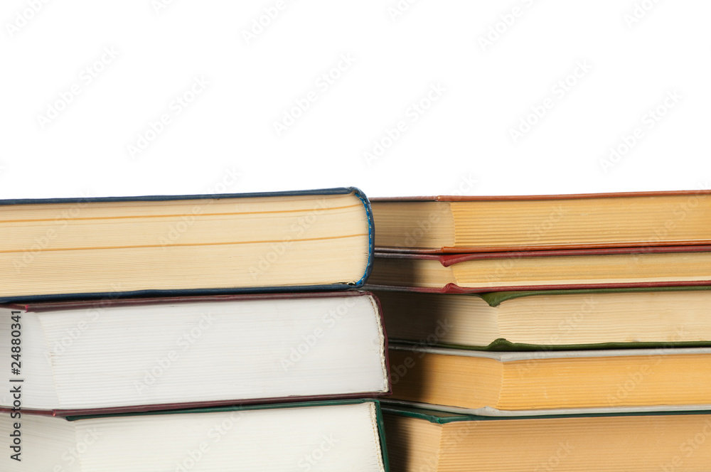 Fototapeta premium Book heap isolated on white background