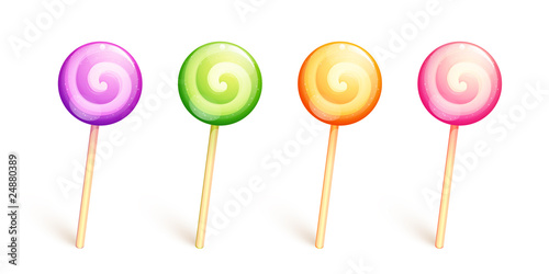 Vector glossy lollipops